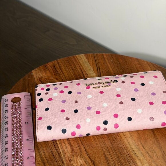 Kate Spade Staci Festive Confetti Glitter Large Slim Bifold Wallet - Picture 14 of 14